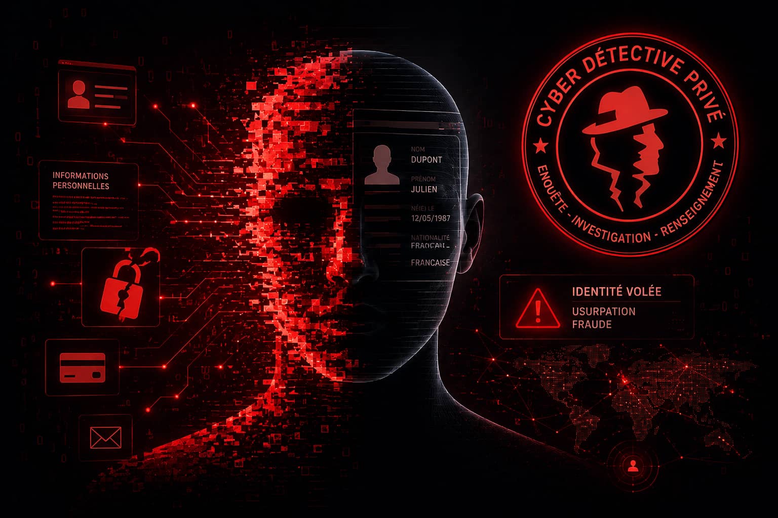 Usurpation d’identité en ligne – cyberenquête et analyse de fraude numérique avec données personnelles compromises