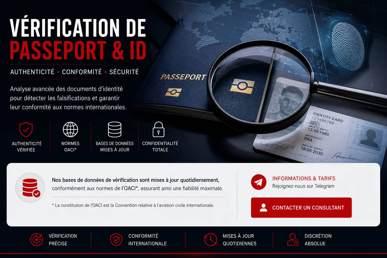 Vérification de passeport et identité – analyse documentaire KYC conforme aux normes OACI